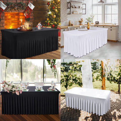 BDDC One-Piece Spandex Table Cover Skirt for 4FT Rectangle Tables