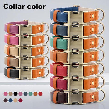 Plutus Pet Genuine Leather & Hemp Dog Collar – Adjustable Heavy Duty Pet Collar with Quick Release Metal Buckle, Soft & Stylish for Puppy and Small, Medium, Large Dogs (Royal Blue, M)