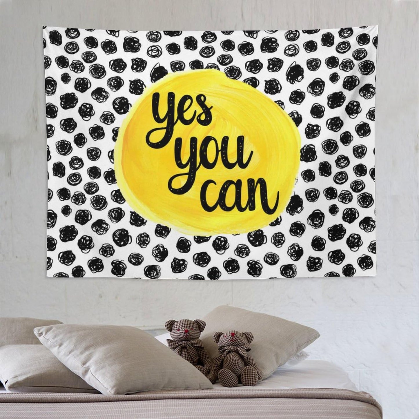 DDCBNS Inspirational Quote Tapestry,Educational Tapestry for Kids Teen Student,Black and White Tapestry for Study Classroom Bedroom Living Room 80"" x 60"", Black＆White