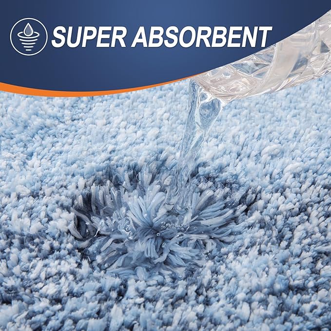 OLANLY Bathroom Runner Rugs Mat 44x24, Extra Soft Absorbent Microfiber Bath Rugs, Rubber Backing, Quick Dry, Washable Long Bath Mats for Bathroom Floor, Tub and Shower, Home Decor Accessories, Blue