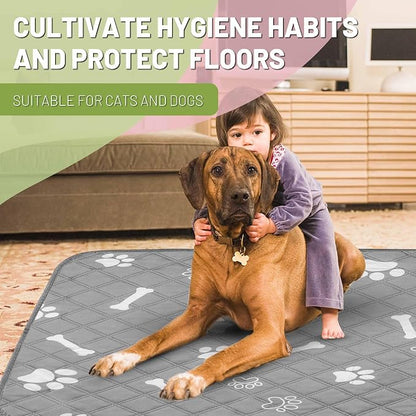 PatiencET Washable Pee Pads for Dogs, 36" x 48" 2 Pack, Extra Large Reusable Puppy Pads with Super Absorbent Core & Non-Slip Waterproof Bottom for Playpens, Sofas & Beds