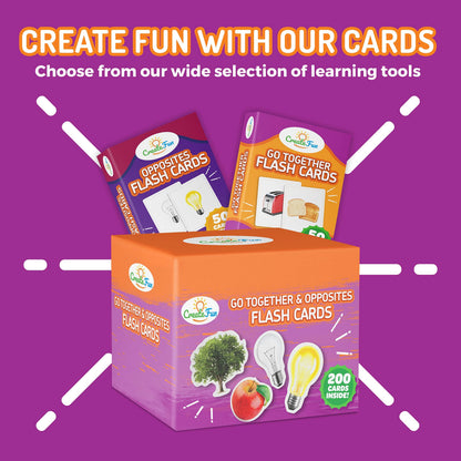 200 Go Together and Opposites Flash Cards Set, Photo Cards with 7 Educational Language Matching Games for Speech Therapy, ESL, ELL, Autism, Dementia, Seniors, and School Learning Kids Ages 3,4,5,6