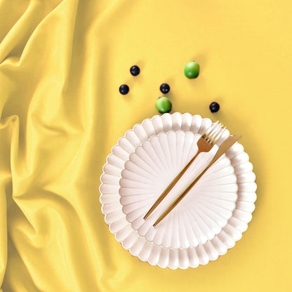 MEANMOY Yellow 210GSM Cloth Napkins Set of 12 - Washable & Reusable 17x17 Inch Napkins with Hemmed Edges in Wrinkle Free Polyester Fabric for Dinners, Weddings, Parties, Banquets & Everyday Decor