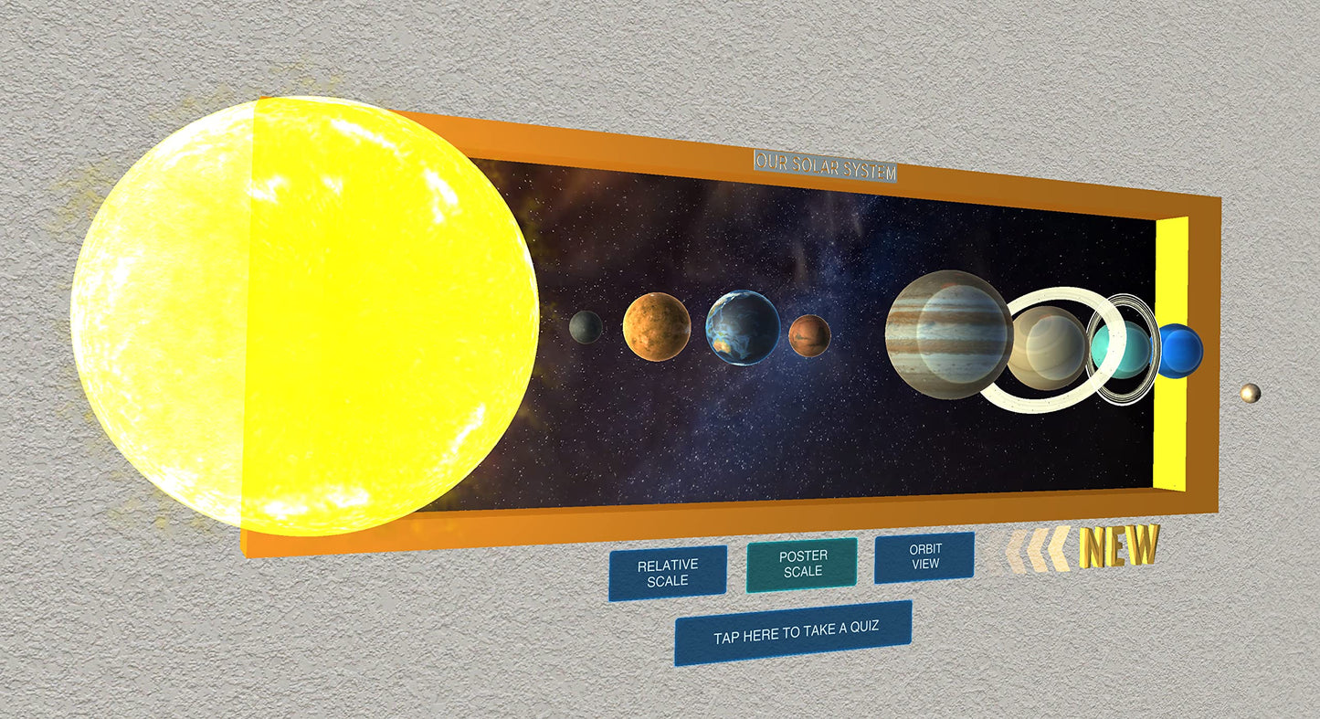 FarSight XR | Our Solar System: an Augmented Reality Poster (39" x 13") | Interactive STEM Education | Science Learning Resource | Virtual 3D Planet Models