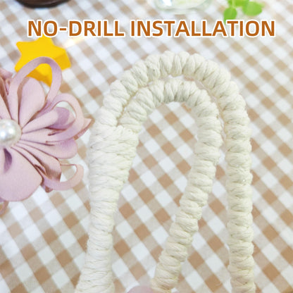Flower Curtain Tiebacks with No Drill Installation, Fancy Decorative Holdbacks for Living Room, Bedroom, and Dining Room – Easy to Install and Adjustable, 2pcs Purple