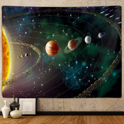 Outer Space Planet Tapestry, Universe Galaxy Solar System Earth Art Tapestries Wall Hanging for Men Kids Bedroom College Dorm Living Room Office Science Decor 40X30", Cool Hippie Poster Blanket