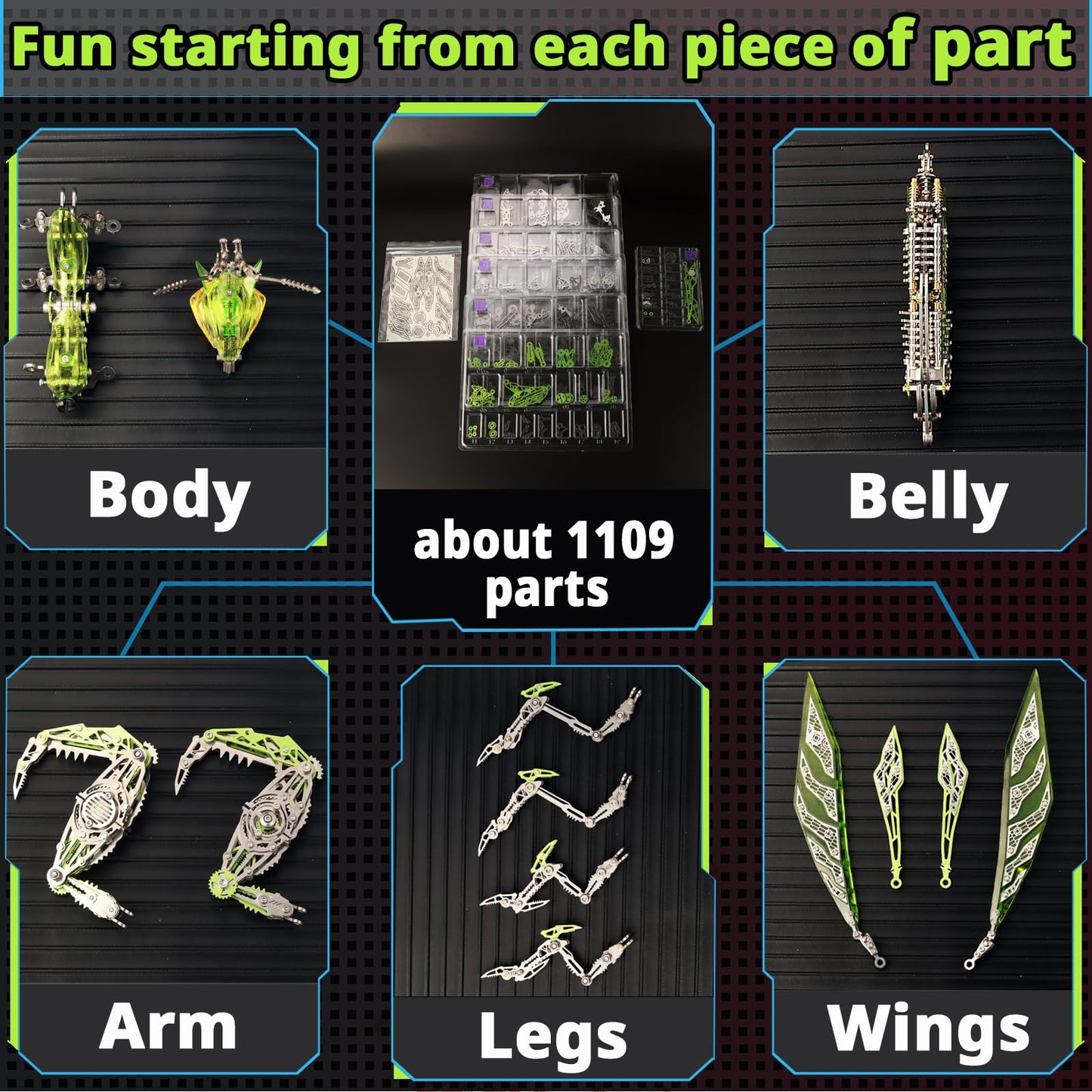 YUEZUDPO 3D Metal Puzzles for Adults, 3D Metal Model Kits to Build Difficult DIY 1000 Pieces Mechanical Building Kit for Men Women Birthday Christmas