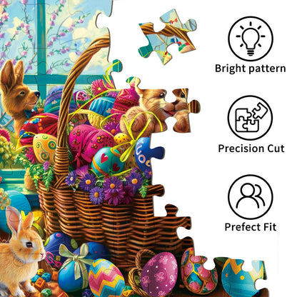 TangMosaic Puzzles for Adults 1000 Pieces, Jigsaw Puzzle for Adults, Fun Challenging Puzzle, A Basket of Easter Egg Wonders Puzzles Game, Interlock Perfectly No Dust, Gifts for Easter Earth Day