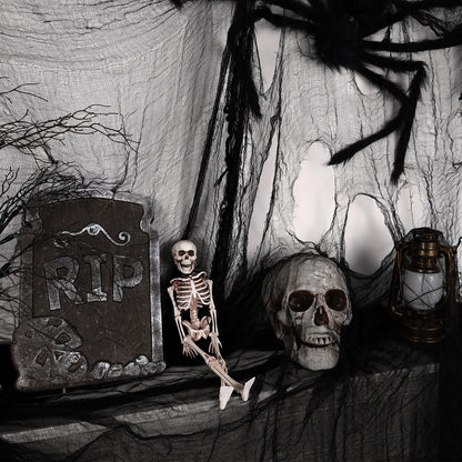 ZYP 410 x 80 Halloween Creepy Cloth Black Spooky Fabric Gauze Spooky Giant Cheese Cloth for Halloween Party Supplies Decorations