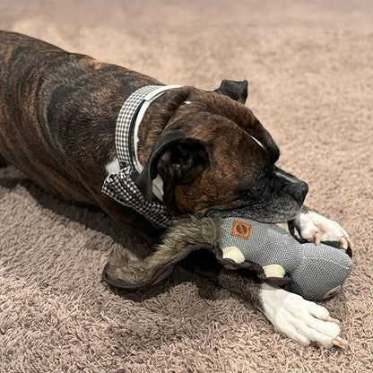SPOT Dura-Fused Hemp Friends - Dog Toy Made with Hemp Material, Fused with Tricot for Durablity, with Furry Plush Tail and Squeaker, Great for Light to Moderate Chewers - 18" Assorted Styles, 1 Piece
