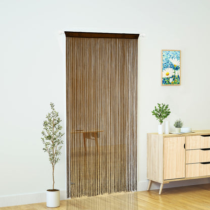 YaoYue Doorway String Curtain Door Curtains,Boho Hippie Hanging Fringe Room Divider for Patio Bedroom Closet Kitchen Laundry,Room Window Wall Door Decor(39×79in/100×200cm,Brown)