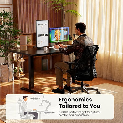 ErGear Height Adjustable Electric Standing Desk, 63 x 24 Inches Sit Stand up Desk, Memory Computer Home Office Desk, Black