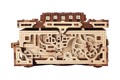 Wood Trick Enigma Chest Lock Puzzle Box Wooden 3D Puzzles for Adults to Build - Engineering DIY Project Mechanical Model Kits for Adults Wooden Models