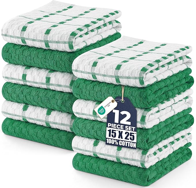 Utopia Towels - Kitchen Towels 12 Pack, 15 x 25 Inches, 100% Ring Spun Cotton