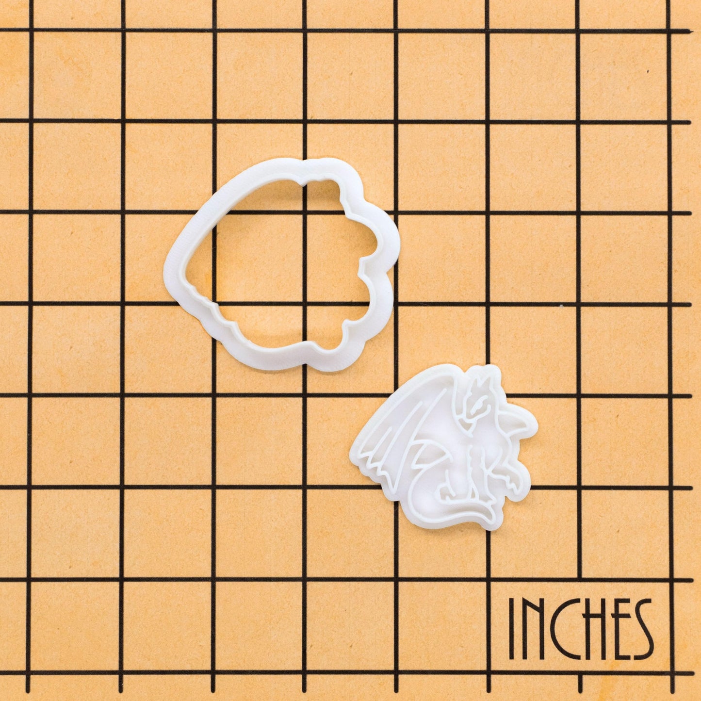 BAKERLOGY Dragon Mini Cookie Cutter and Stamp Set – Fantasy Creature Biscuit Fondant Embosser for Medieval Mythical Baking, Birthday Party Cupcake Decoration Tool