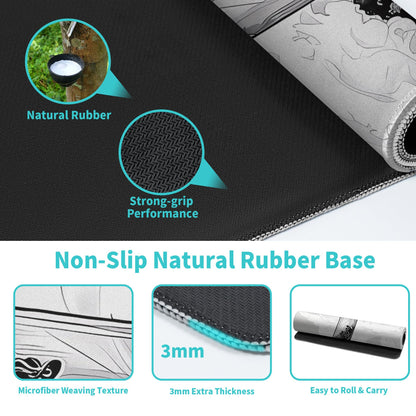 Katana Gaming Mouse Pad 31.5x11.8 Inch Large Black Long Extended Pads Big Mousepad Large Non-Slip Rubber Base Waterproof Big Keyboard Mat with Stitched Edges for PC Computer Laptop and Office