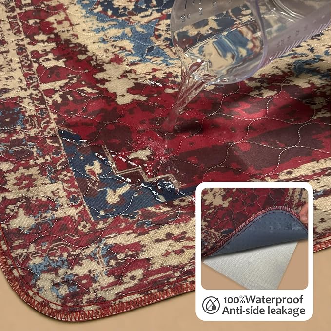 Washable Pee Pads for Dogs, Reusable Puppy Potty Training Pads, Ultra-Absorbent Thick Waterproof Leak-Proof Non-Slip Pads & Mat for Crate, Playpen, Floor, Whelping & Housebreaking , 2 Pack 24"x36"