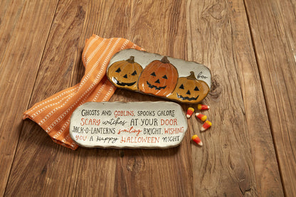 Mud Pie Stoneware Halloween Everything Plate, 9" x 4" wide, Orange