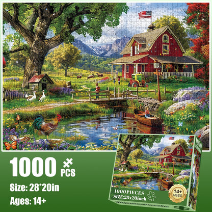 1000 Piece Puzzle for Adults - Country Clubhouse Puzzle for Adults Children - Recycled Paper Jigsaw Puzzle 1000 Pieces - Fun and Challenging Family Game Great Gift Idea, 28 * 20 in