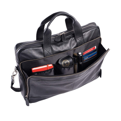 KomalC Leather briefcase 16 inch Laptop Messenger Bag for Men and Women Best Office Satchel Bag