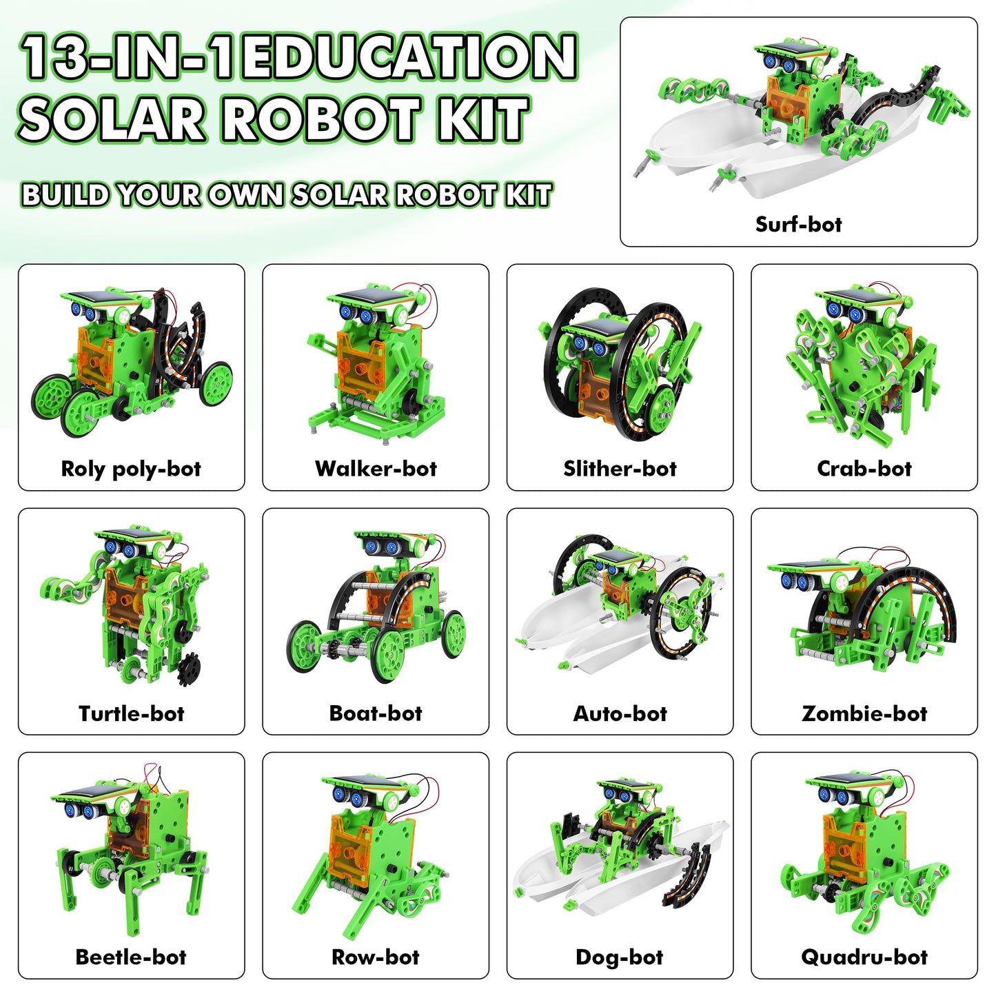 STEM 13-in-1 Education Solar Power Robots Toys for Boys Age 8-12, Educational Toy Science Kits for Kids Experiment Robotics Set Birthday Gifts for 8 9 10 11 12 Years Old