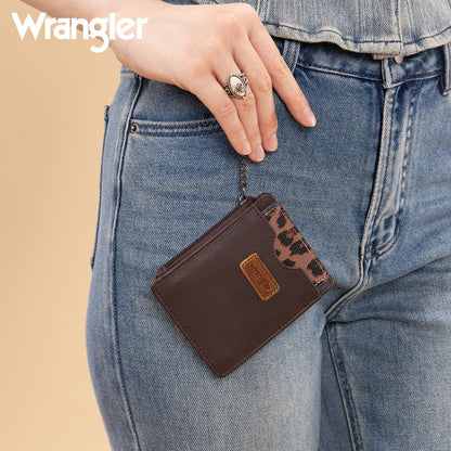 Montana West X Wrangler Small Keychain Card Holder for Women Minimalist Thin Pocket Wallet Slim Mini Rfid Card Cases with Detachable Ultra Card Holder WG366-W118CF