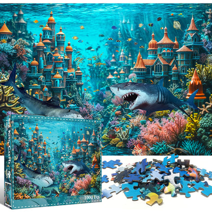 TangMosaic 1000 Piece Puzzle for Adults, Sea King Castle Jigsaw Puzzle, Impossible Puzzles Game, Interlock Perfectly No Dust, Home Decoration Puzzle, Gift for Friends Parents Couples