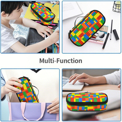 Droerfes Brick Pencil Case Pencil Pouch Large Capacity Pen Bag School Office Organizer Stationery Storage Box For Girls Boys Teen Kids