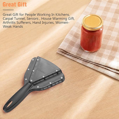 Uinxan Jar Opener for Weak Hands & Seniors with Arthritis - Handheld Manual | Effortlessly Opens Stubborn Screw Lids & Bottle Caps. 304 Stainless Steel. Durable. Patented Kitchen Gadget (Green)