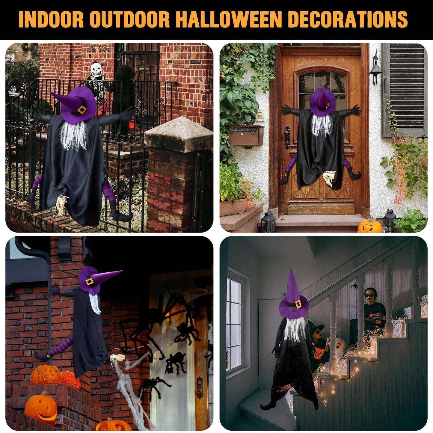 Giiffu Halloween Decorations Outdoor 57" Crashing Witch into Tree Decor