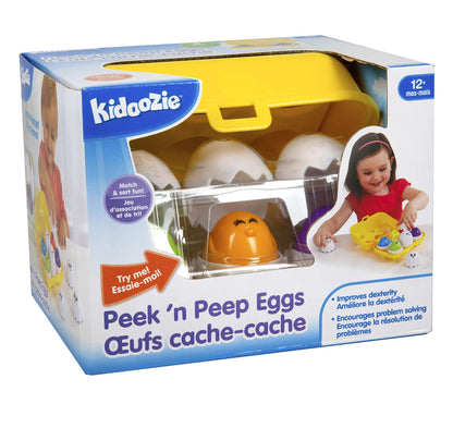 Kidoozie Peek N Peep Eggs - Mentally Stimulating Sorting & Stacking Toy for Ages 1 and Up - A Fun Way to Build Hand-Eye Coordinaton!