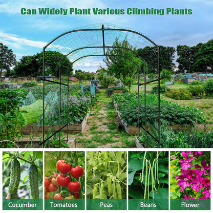 SUNYRISY Garden Arch Trellis, Metal Core Trellis for Climbing Plants Outdoor, 87" x 71" x 75" Tall Archway Tunnel Plant Support for Vine Cucumber Tomato Grape Vegetables Climbing Plants