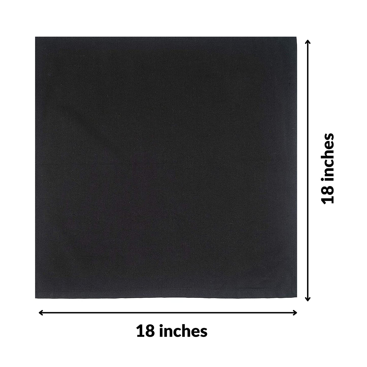 FINGERCRAFT Dinner Cloth Napkin Cotton Linen Blend 12 Pack Natural Premium Quality Mitered Corner Every Day Wedding Christmas Pre Shrunk & Good Absorbency 18x18 inch Black