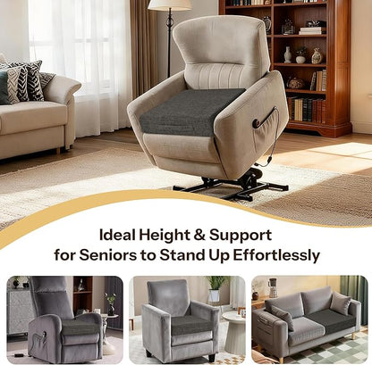 Recliner Cushions for Elderly 20X20X4 Inch Thick Seat Cushion for Recliner Chair with Non-Slip Bottom and Washable Cover Square Chair Cushions for Couch, Armchair, Floor (1, Dark Grey)
