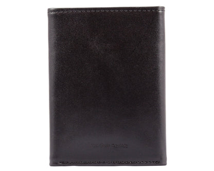 Big Skinny Men's Tri-Fold Leather Slim Wallet, Holds Up to 25 Cards, Black