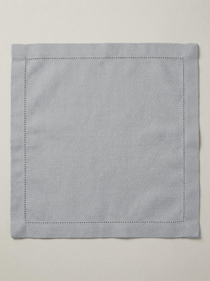 Palisa Grey Cotton Napkins Set of 4 | Premium Hemstitch Detailing Cloth Dinner Napkins 18x18 Inch | Soft Washable & Reusable Table Napkins for Everyday Use Weddings Parties Restaurants & Hotels