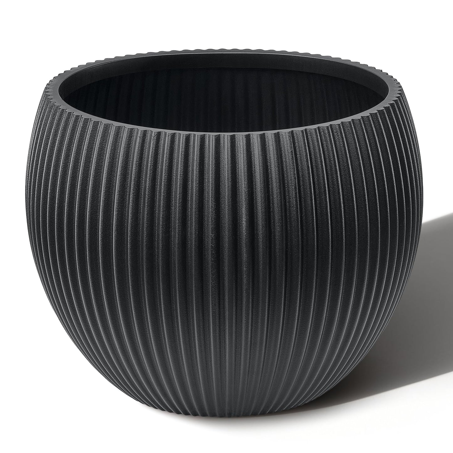 homenote Flower Pots 14.5 Inch,Large Plant Pots Indoor with Drainage,Plastic Pots for Plants,Garden Pots for Outdoor,Large Planters for Indoor Plants,Big Plastic Planter,Black