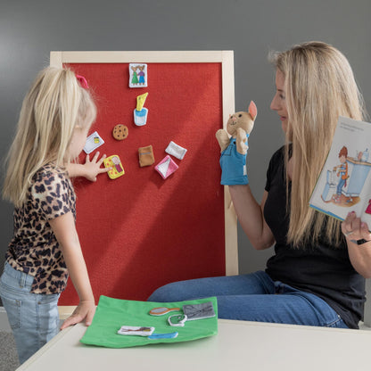 4-in-1 Wooden STEM Learning Easel – Magnetic, Write-and-Wipe & Flannel Board for Early Math, Geometry & Interactive Classroom Activities