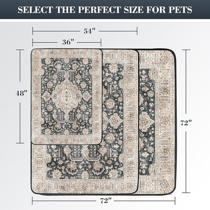 Non-Slip Dog Washable Pee Pads Extra Large 72" x 72", Boho Reusable Pet Training Pad for Playpen, Waterproof Doggie Rug Washable for Puppy Crates, Whelping Pad, Dog Rug Indoor