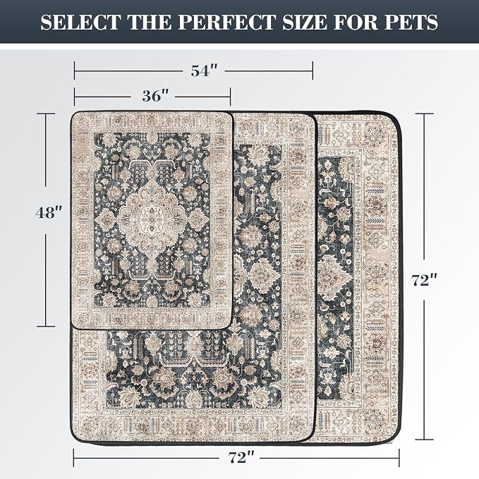Dogcator Thicken Washable Pee Pads for Dogs, Super Absorbent & Quick Dry, 54"x72" Reusable Dog Pads, Non-Slip, Multi-Purpose, Dark Navy Polyester
