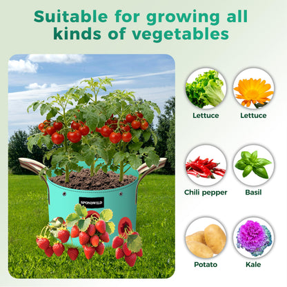 SPONDWILD 7 Pack 5 Gallon Grow Bags Heavy Duty 180G Thickened PE Plant Pots with 8 Breathable Holes