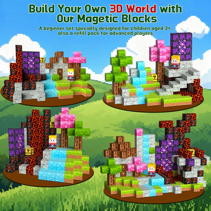 OUGUI 60PCS Mini Magnetic Blocks Travel Toys for Kids Ages 4-8: Magnet Building Blocks Magnetic Cubes with Iron Box STEM Educational Building Toys Christmas Birthday Gift for Boys Girls Toddlers Kids