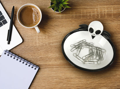 Disney Nightmare Before Christmas Soap Dish - Black & White Resin Sponge Holder/Jewelry Dish Features Jack Skellington - Bathroom Décor