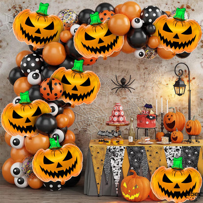 KatchOn, Scary Halloween Pumpkin Balloons -Large 30 Inch | halloween Balloons for scary decorations | Indoor Halloween Party Decorations | jack o lantern balloons | Summerween Party Decorations