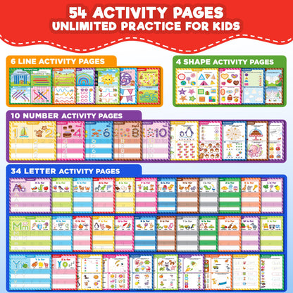 Doctor Jupiter Preschool Tracing Books for Toddlers, 3+ Year Old Kids — Learning Activity Books, Educational Toys, 100+ Wipe Clean Preschool & Kindergarten Activities