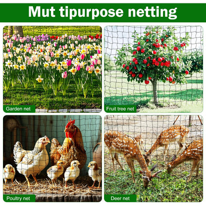 Poultry Netting 25x25 ft, 1" Square Mesh Heavy Duty Chicken Run Net, Garden Netting to Protect Plants, Fruit Trees, Vegetables from Birds, Deer, Pests & Animals for Farm, Orchard, Coop
