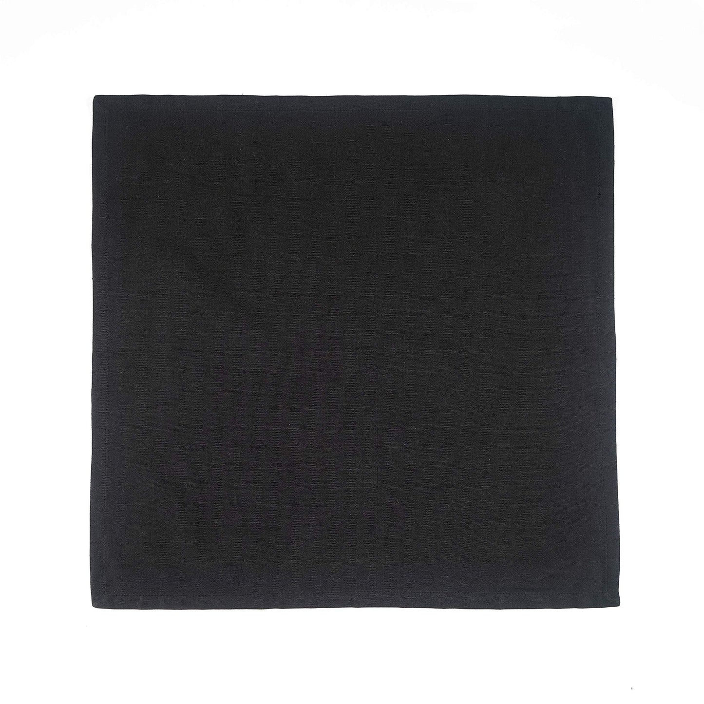 FINGERCRAFT Dinner Cloth Napkin Cotton Linen Blend 12 Pack Natural Premium Quality Mitered Corner Every Day Wedding Christmas Pre Shrunk & Good Absorbency 18x18 inch Black