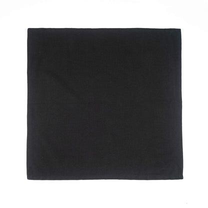 FINGERCRAFT Dinner Cloth Napkin Cotton Linen Blend 12 Pack Natural Premium Quality Mitered Corner Every Day Wedding Christmas Pre Shrunk & Good Absorbency 18x18 inch Black