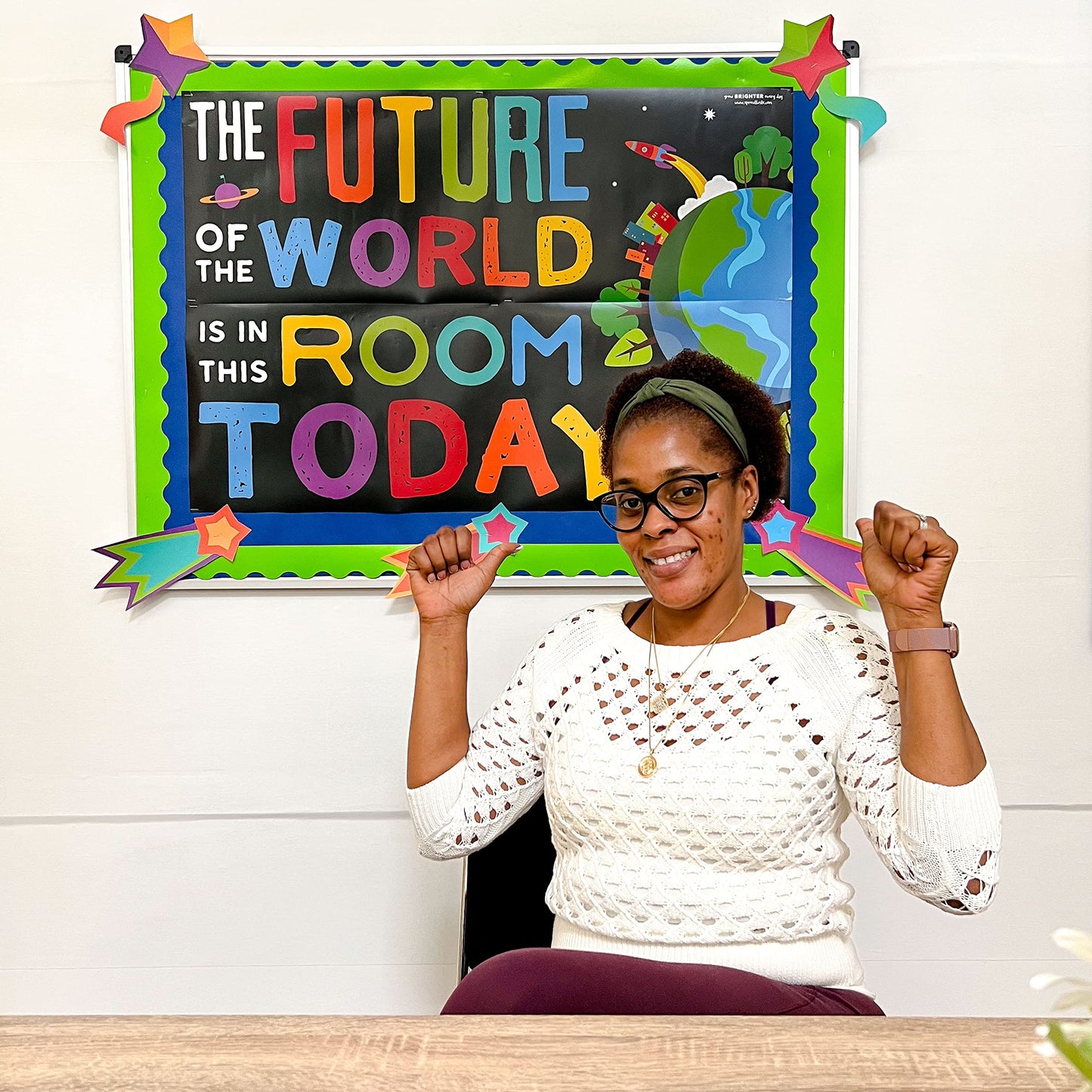 Sproutbrite 13.5" x 39" Educational Posters - 2 Teacher Posters for Classroom - Bulletin Board and Wall Decor for Pre, Elementary and Middle School Creates a Purpose-Driven and Motivated Classroom Environment