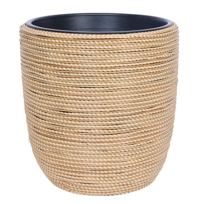 Alpine Corporation Indoor/Outdoor Poly Rattan Planters with Removable Inserts - Set of 2